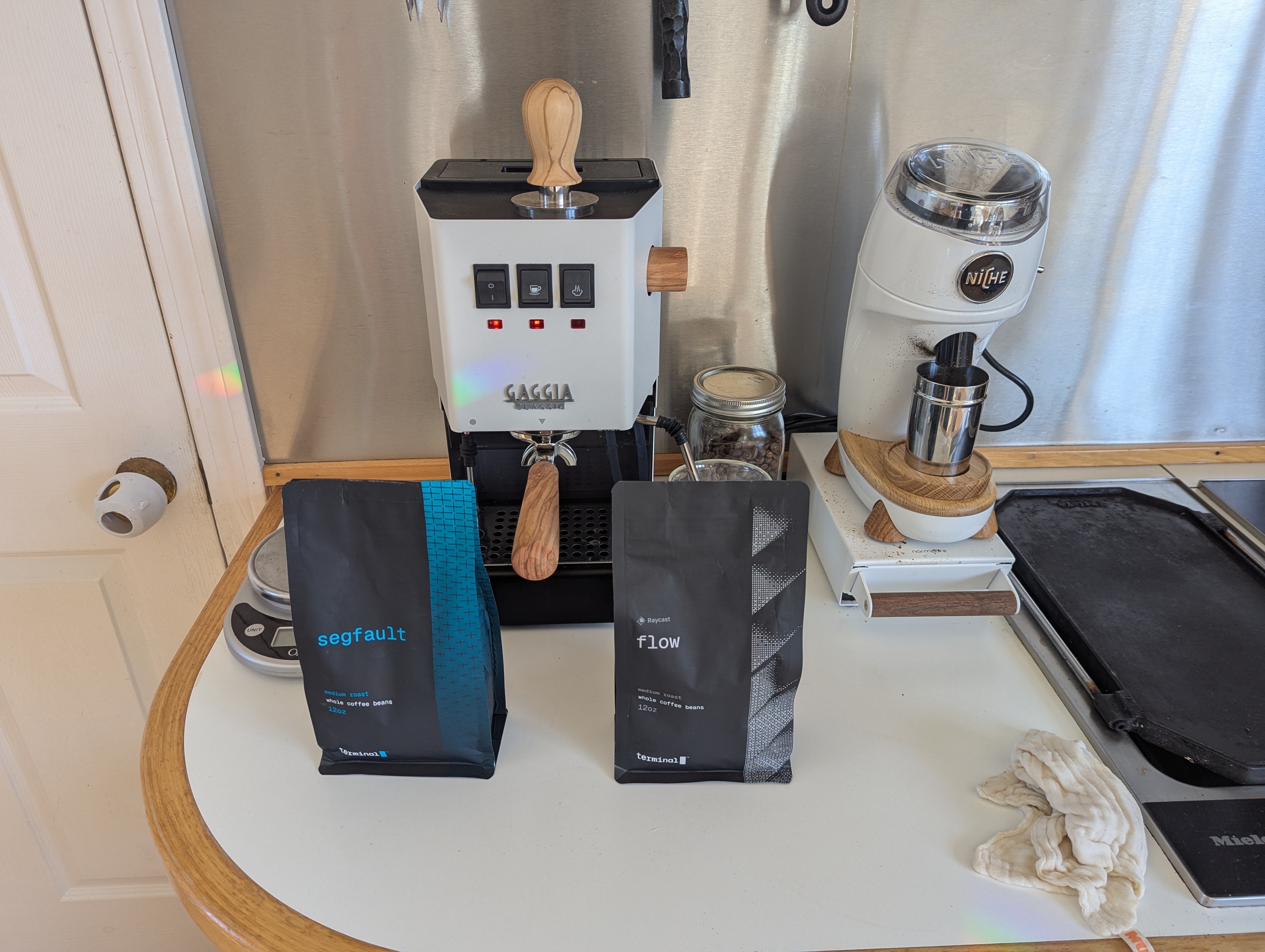 The beans and my brewing setup